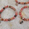 PINK HEART CHARM BRACELET IN RHODONITE STONES - Image 8