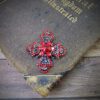 RED CRYSTAL MALTESE CROSS PIN - Image 3