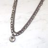 CRYSTAL PENDANT ON BLACK DOUBLE LINK CHAIN - Image 2