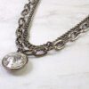 CRYSTAL PENDANT ON BLACK DOUBLE LINK CHAIN - Image 3