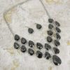 BLACK CRYSTAL STATEMENT NECKLACE & EARRING SET - Image 3