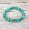 TURQUOISE STONE & GLASS BEADED BRACELET - Image 2