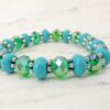 TURQUOISE STONE & GLASS BEADED BRACELET - Image 4