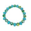 Turquoise Stone and Green Glass Beaded Bracelet