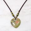 GREEN UNAKITE STONE HEART PENDANT - Image 6