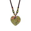 Green Unakite Stone Heart Pendant