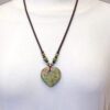 GREEN UNAKITE STONE HEART PENDANT - Image 3