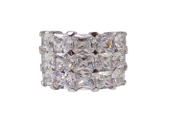 Clear Stone With Cubic Zirconia Band Ring
