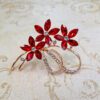 RED CRYSTAL FLOWER PIN - Image 2