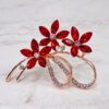 RED CRYSTAL FLOWER PIN - Image 5