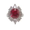 Red Oval Cubic Crystal Zirconia Stone Ring
