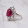 RED OVAL CUBIC ZIRCONIA STONE RING - Image 2