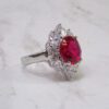 RED OVAL CUBIC ZIRCONIA STONE RING - Image 3