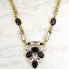 BLACK & CLEAR CRYSTAL STATEMENT NECKLACE - Image 7