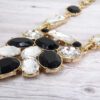 BLACK & CLEAR CRYSTAL STATEMENT NECKLACE - Image 5