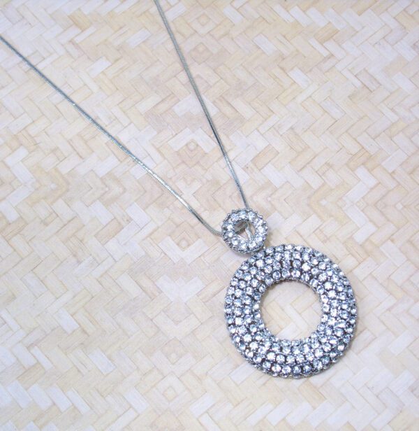 Large Round Clear Crystals Pendant Necklace Rotated Copy