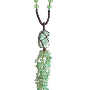 Green Aventurine Stone Tassel Necklace