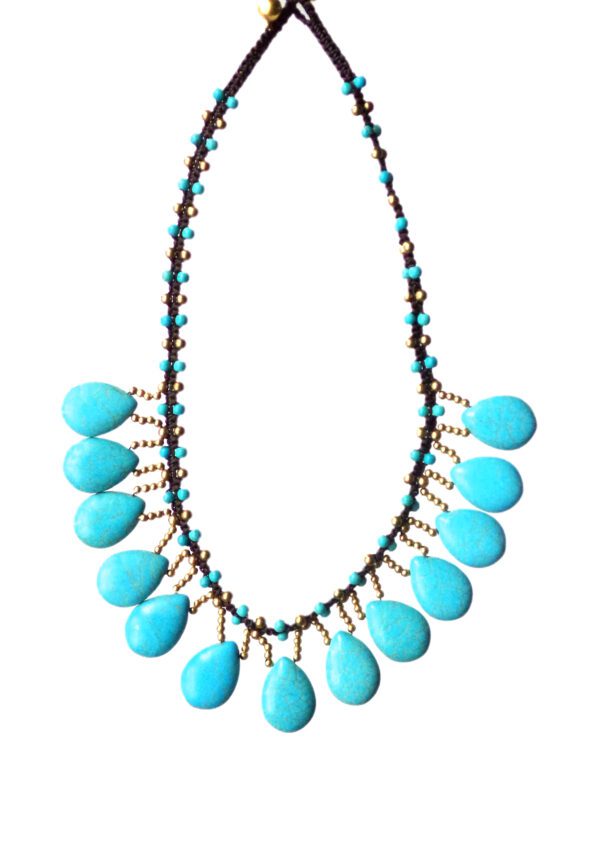Turquoise Stone Necklace on a white background