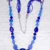 LONG BLUE BEAD AND SEED BEADED NECKLACE - Image 4