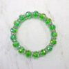 GREEN GLASS & CRYSTAL STRETCH BRACELET - Image 2
