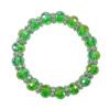 GREEN GLASS & CRYSTAL STRETCH BRACELET