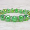 GREEN GLASS & CRYSTAL STRETCH BRACELET - Image 3