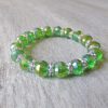GREEN GLASS & CRYSTAL STRETCH BRACELET - Image 4