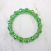 GREEN GLASS & CRYSTAL STRETCH BRACELET - Image 9