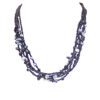 BLACK AND GRAY MULTI STRAND BEADED NECKLACE