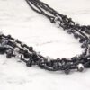 BLACK AND GRAY MULTI STRAND BEADED NECKLACE - Image 5