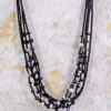 BLACK AND GRAY MULTI STRAND BEADED NECKLACE - Image 6