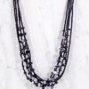 BLACK AND GRAY MULTI STRAND BEADED NECKLACE - Image 7