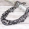 BLACK AND GRAY MULTI STRAND BEADED NECKLACE - Image 3