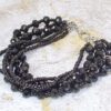 BLACK GLASS AND SEED BEAD MULTI STRAND BRACELET - Image 4