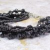 BLACK GLASS AND SEED BEAD MULTI STRAND BRACELET - Image 8