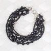 BLACK GLASS AND SEED BEAD MULTI STRAND BRACELET - Image 5