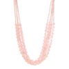 PINK GLASS BEADED MULTI STRAND NECKLACE
