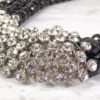 CLEAR CRYSTAL AND BLACK BEADED STATEMENT NECKLACE - Image 6