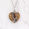 TREE OF LIFE PENDANT ON A TIGER EYE HEART STONE - Image 2