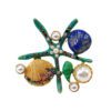 STARFISH BROOCH PIN WITH PEARLS AND CRYSTALS