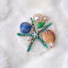 STARFISH BROOCH PIN WITH PEARLS AND CRYSTALS - Image 3
