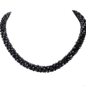 BLACK GLASS BEAD NECKLACE