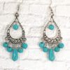 TURQUOISE STONE CHANDELIER EARRINGS - Image 4