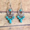 TURQUOISE STONE CHANDELIER EARRINGS - Image 2