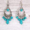 TURQUOISE STONE CHANDELIER EARRINGS - Image 3