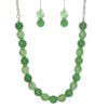 GREEN BEADED NECKLACE AND EARRING SET