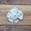 WHITE FLOWER PIN WITH PEARL - Image 2