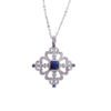 BLUE AND CLEAR CUBIC ZIRCONIA STONE PENDANT