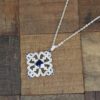 BLUE AND CLEAR CUBIC ZIRCONIA STONE PENDANT - Image 7