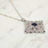 BLUE AND CLEAR CUBIC ZIRCONIA STONE PENDANT - Image 3
